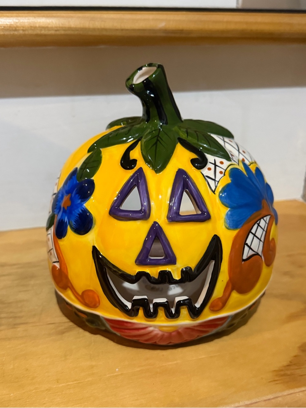 Ceramic Jack-o'-lantern bluesky Jack-o'-lantern Halloween Decor Candle Holder